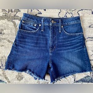 Madewell Blue Jean Shorts with Frayed Hem